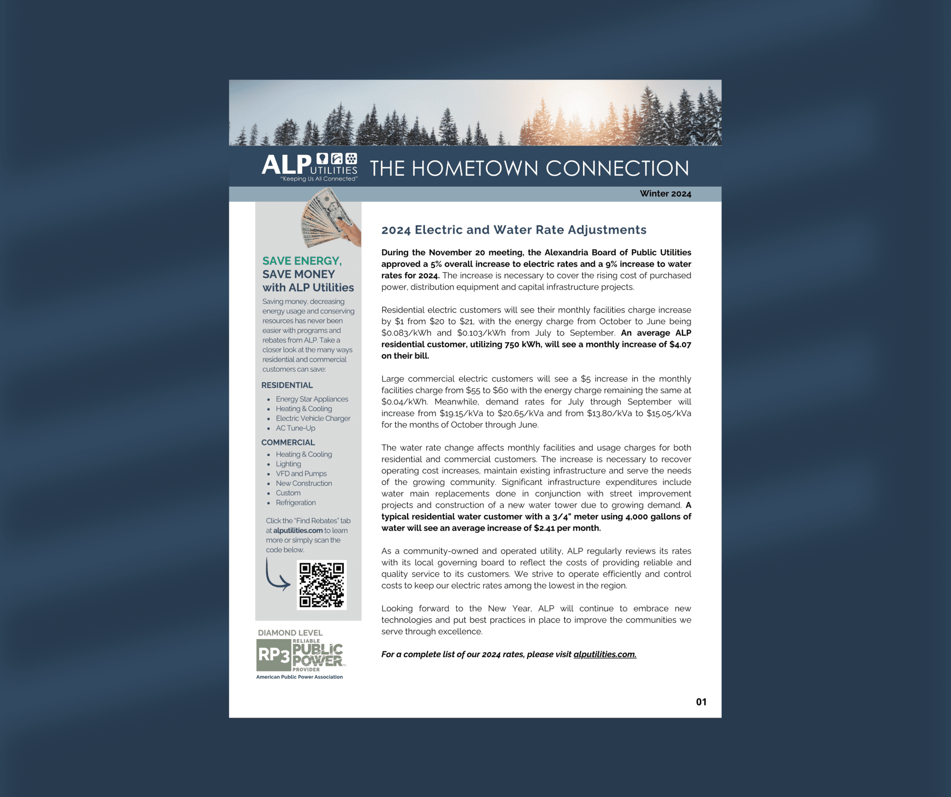 Utility Newsletter Examples Winter Hometown Connections newsletter - ALP Utilities